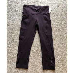 Brand new lululemon fast & free crop- plum shadow